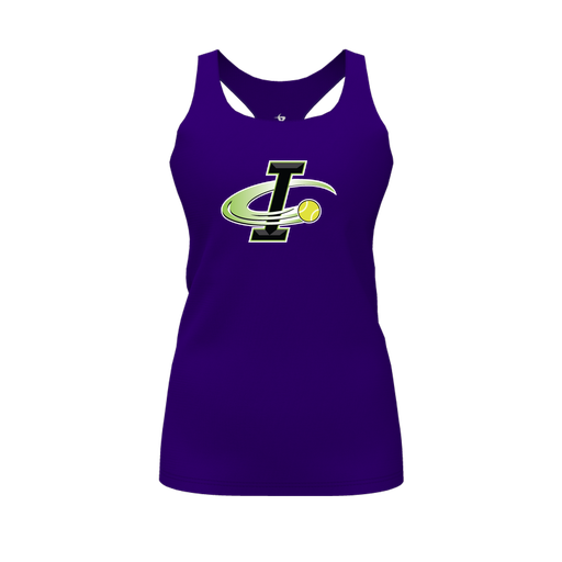 [FT0TRBPP-FYS-LOGO2] Decker Racerback Tank Top (Female Youth S, Purple, Logo 2)